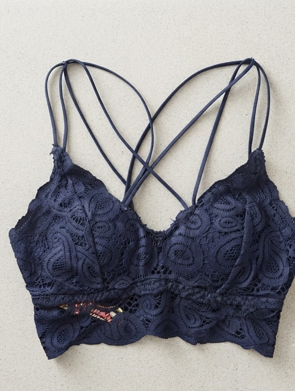 PINK Victoria's Secret XS Lace Bralette in Navy